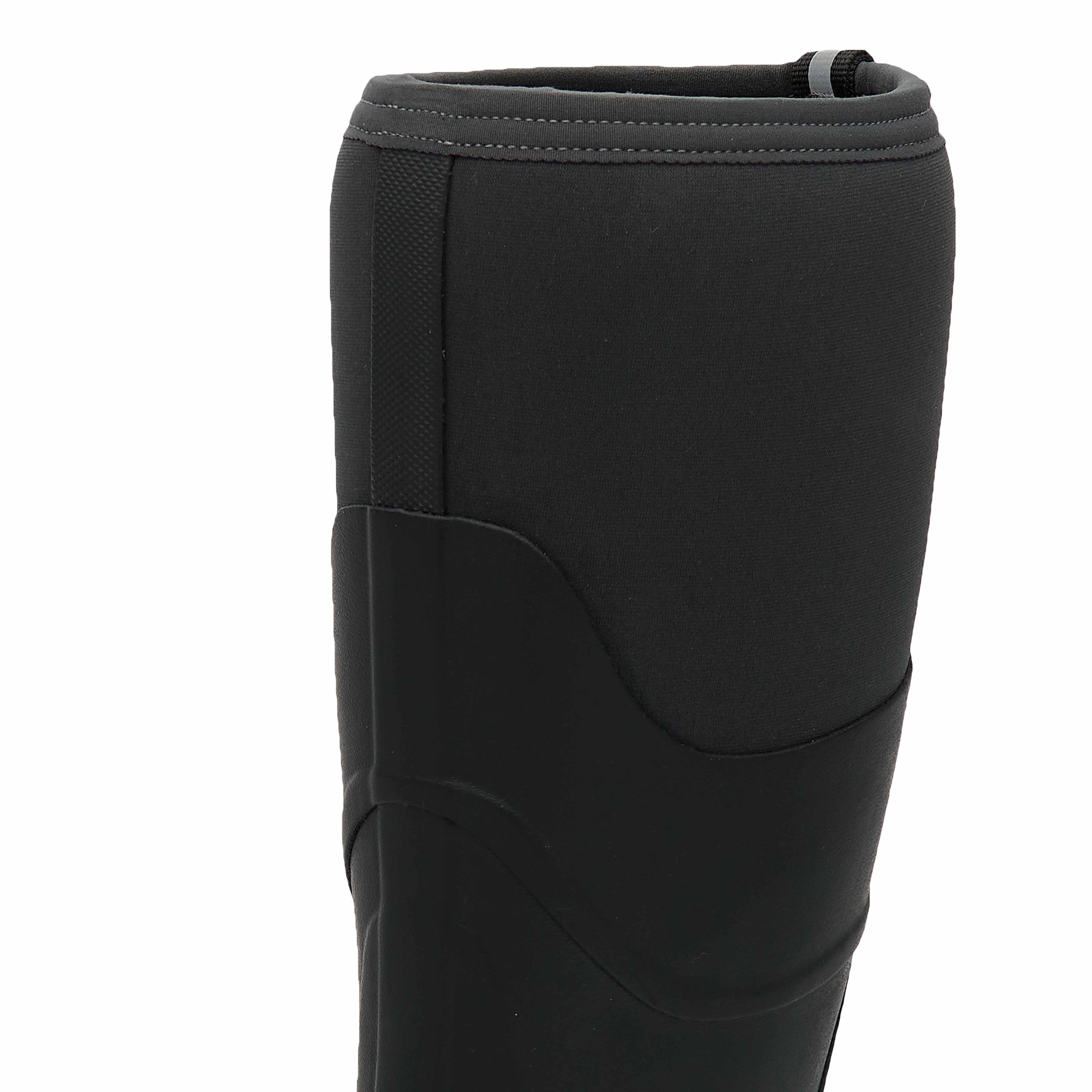 Black wellington boot neoprene collar on a white background