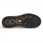 Close-up of a shoe sole with a unique tread pattern on a white background