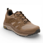 Brown hiking shoe on a white background