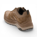 Brown hiking shoe on a white background