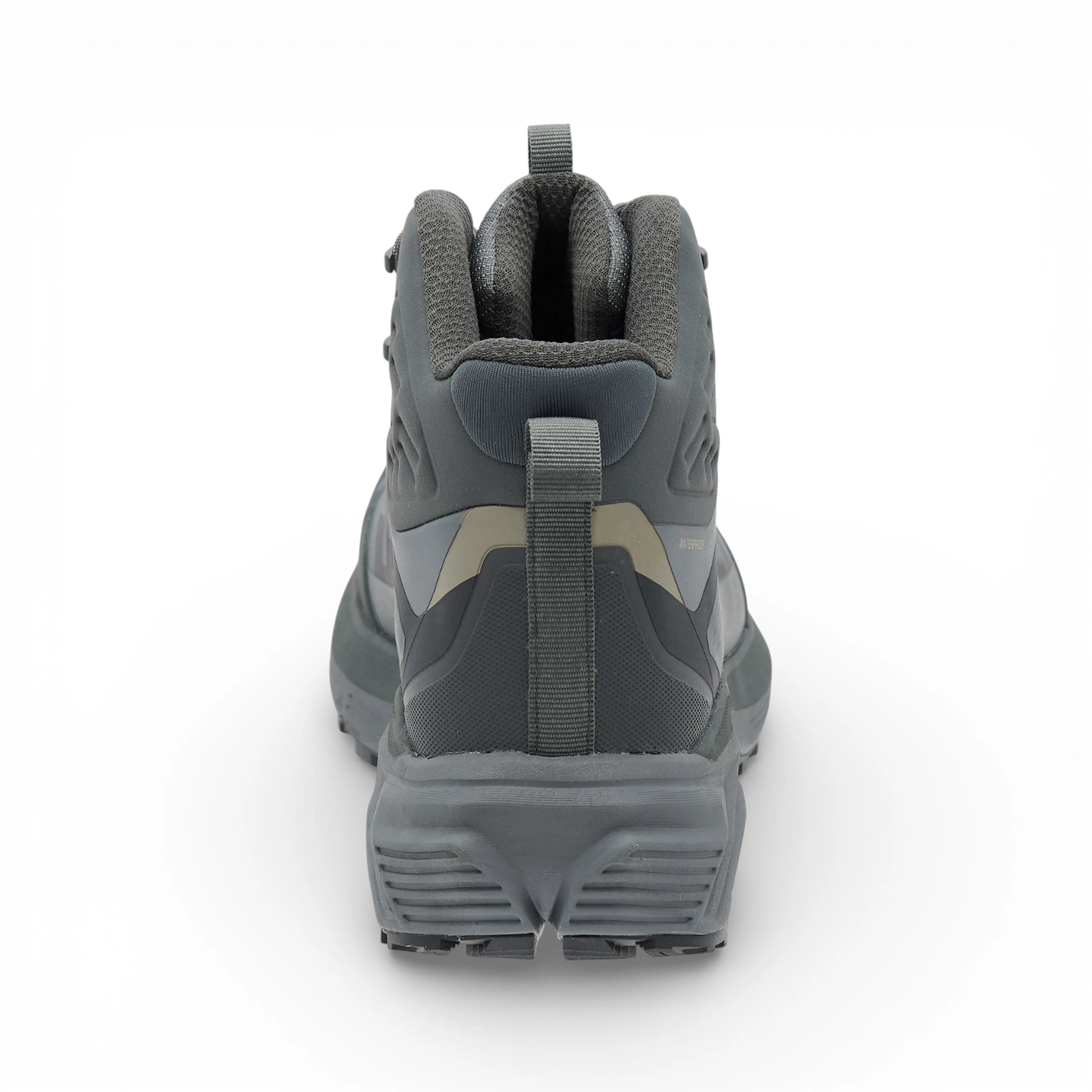 Gray high-top sneaker on a white background