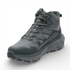 Gray hiking boot on a white background