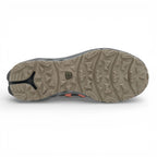 Close-up of a shoe sole with a textured pattern on a white background