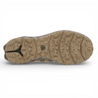 Close-up of a shoe sole with tread pattern on a white background