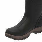 Black rubber boot on a white background