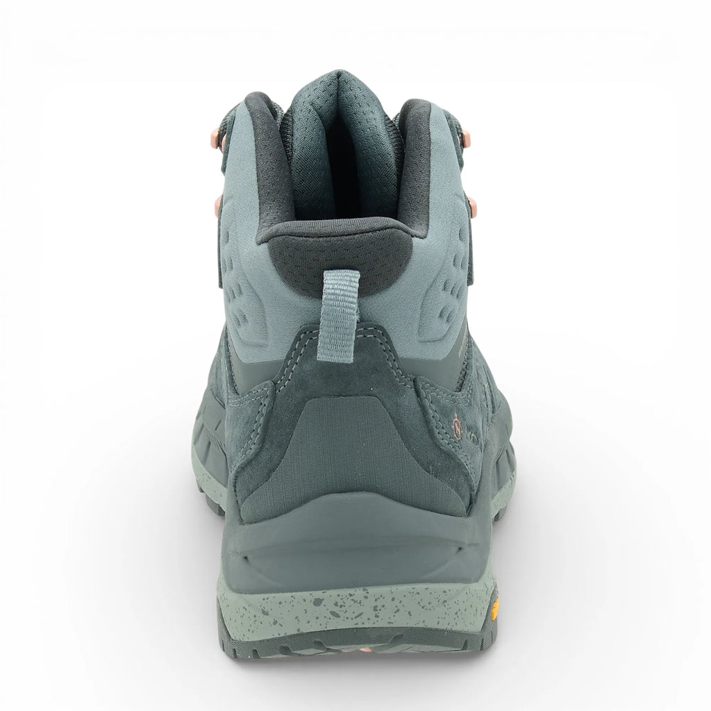 Gray hiking boot on a white background