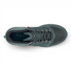 Green hiking boot with 'The North Face' logo on a white background