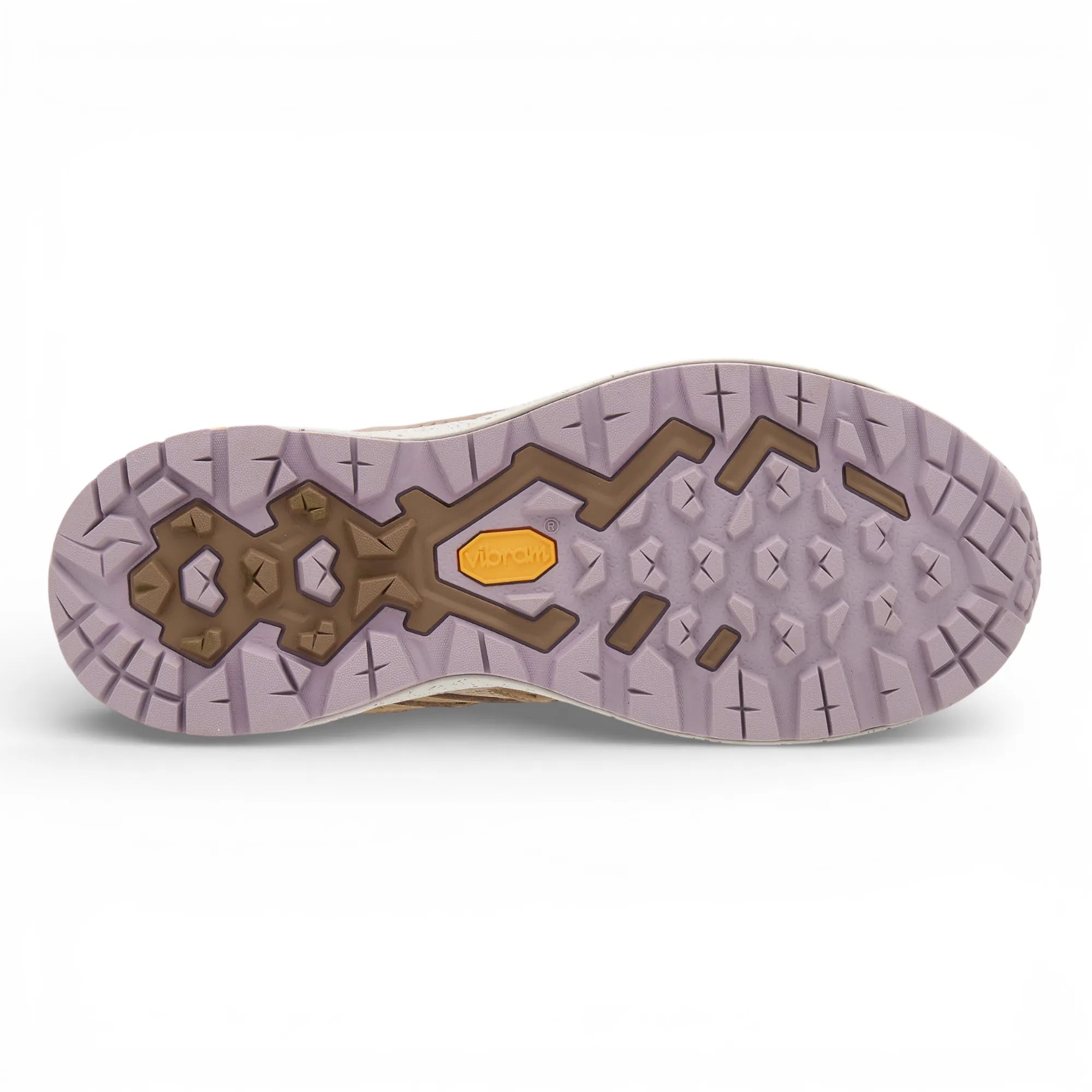 Close-up of a shoe sole with a textured pattern on a white background