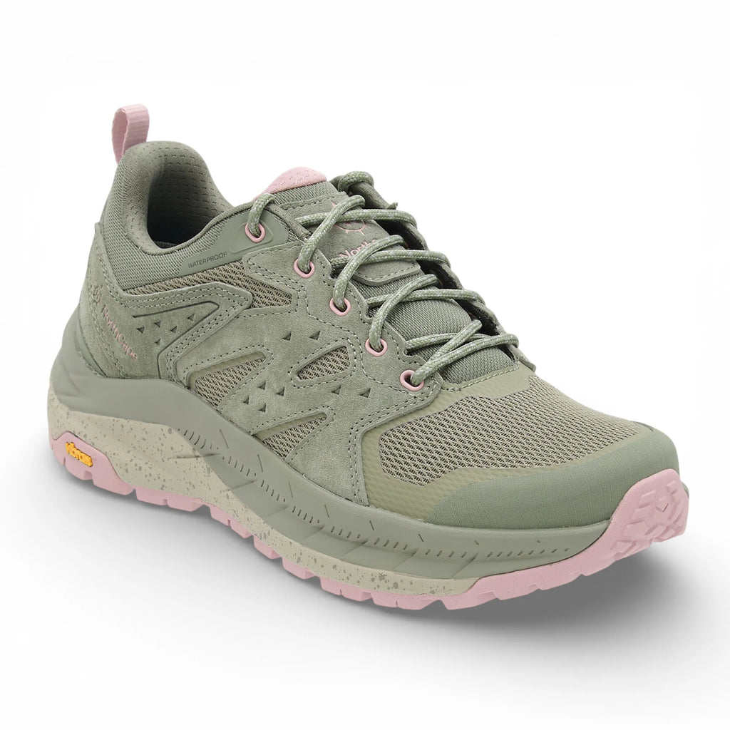Green and pink sneaker on a white background