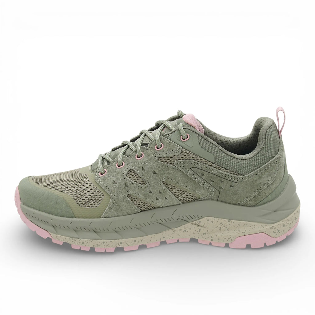 Green and pink sneaker on a white background
