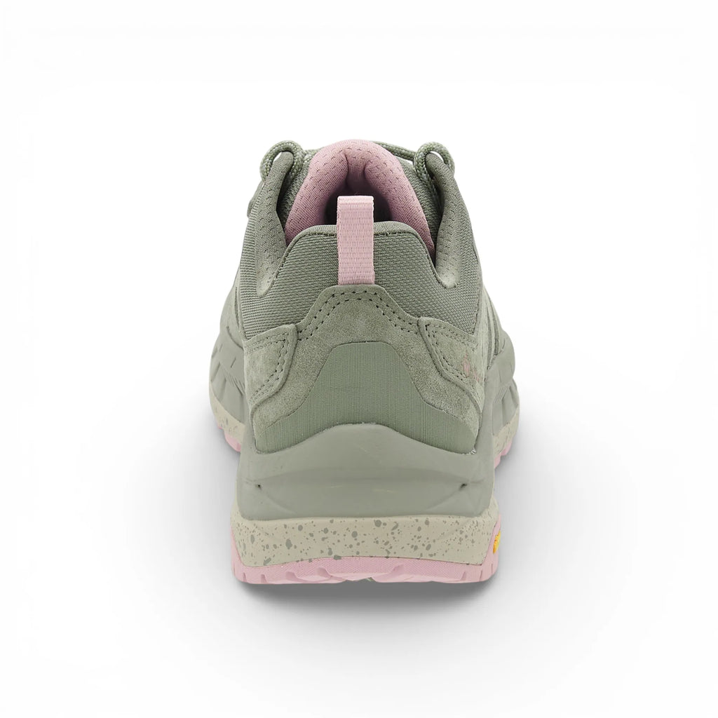 Green and pink sneaker on a white background