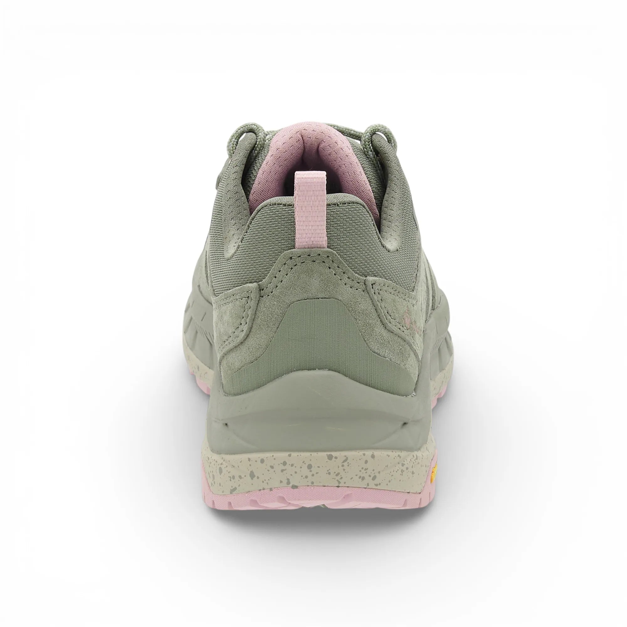 Green and pink sneaker on a white background