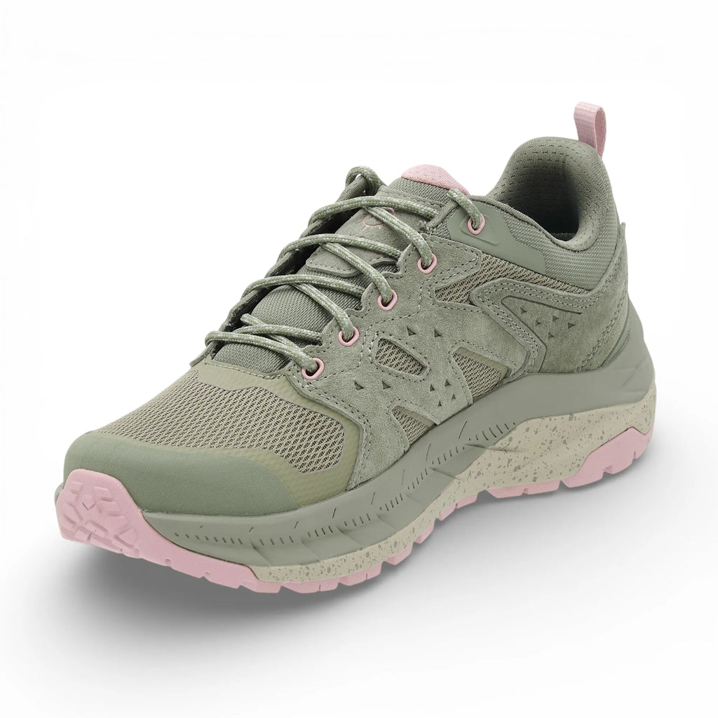 Green and pink sneaker on a white background