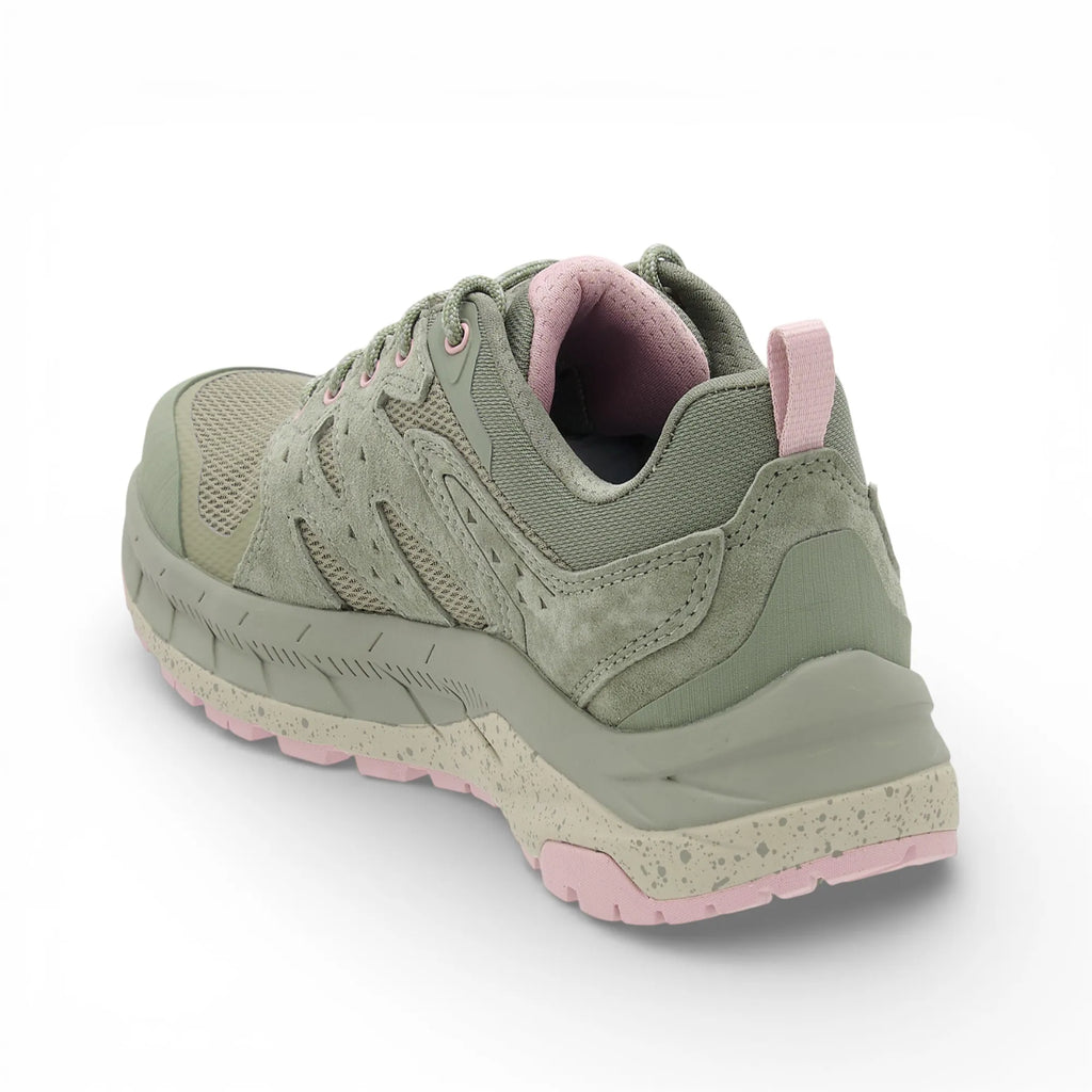 Green and pink sneaker on a white background
