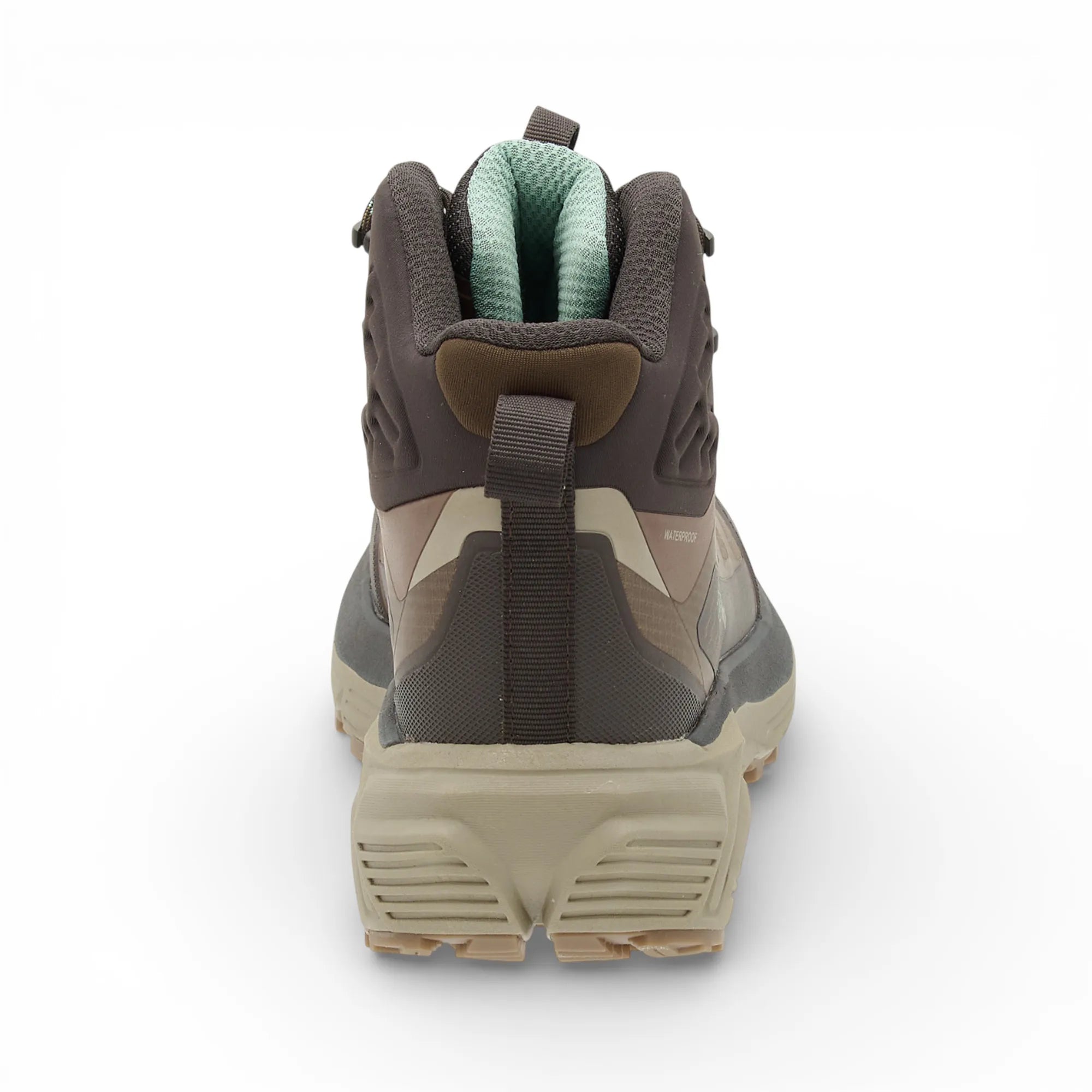 Camouflage-patterned boot on a white background