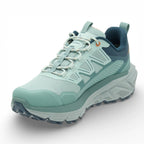 Green hiking shoe with 'North Cape' branding on a white background