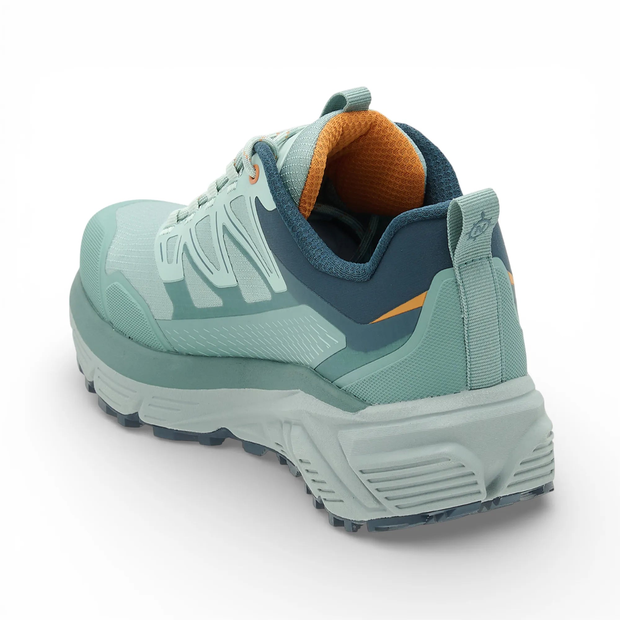 Green hiking shoe with 'NorthCape' branding on a white background