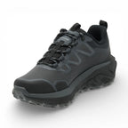 Black hiking shoe with visible brand logo on a white background