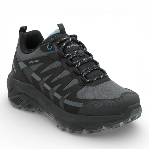 Black and gray hiking shoe with 'NorthCape' branding on a white background