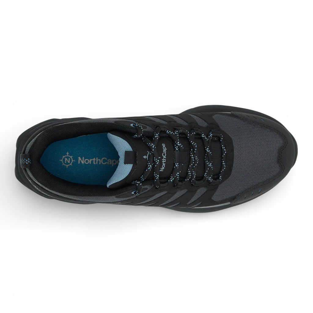 Black and gray hiking shoe with 'NorthCape' branding on a white background