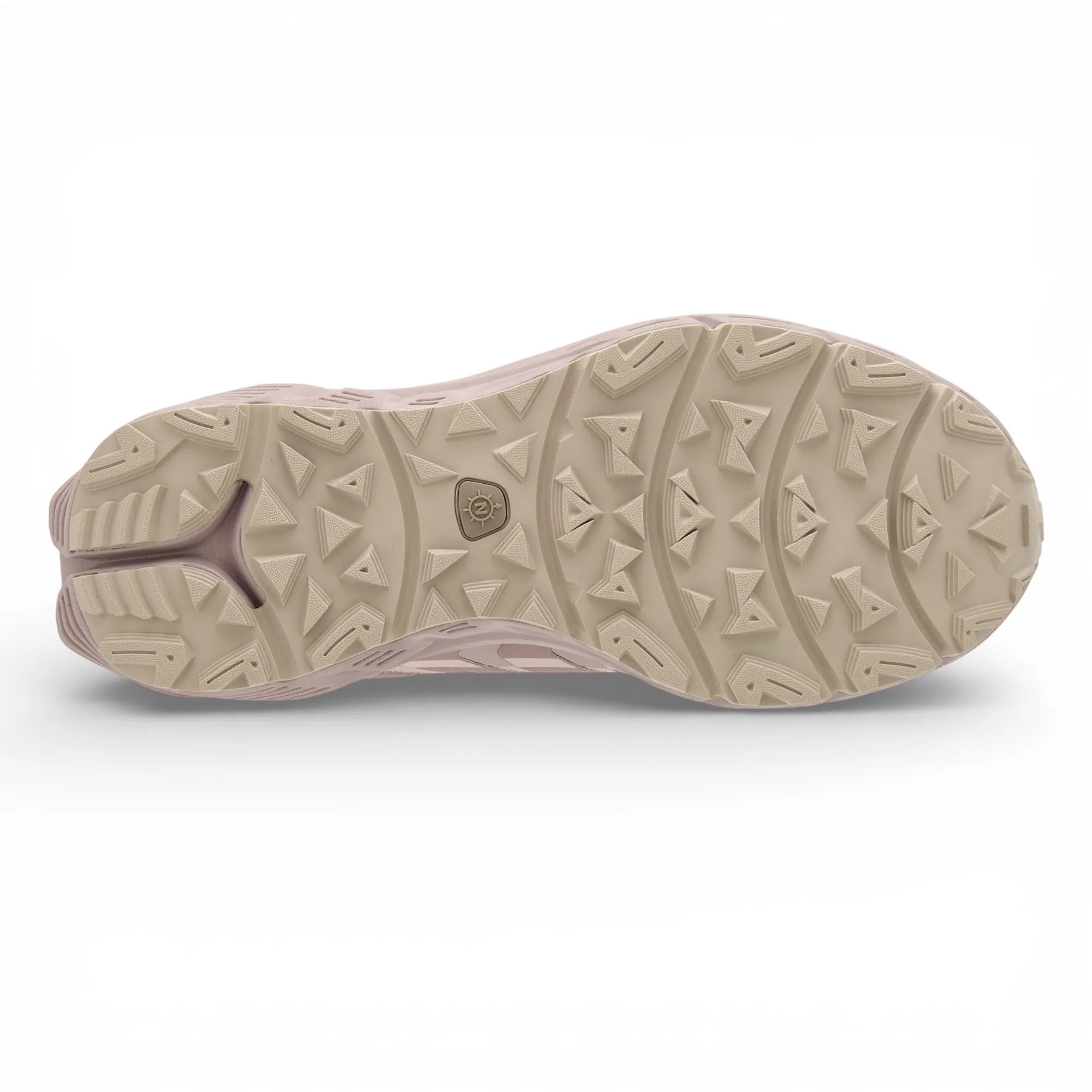 Close-up of a shoe sole with a pattern on a white background