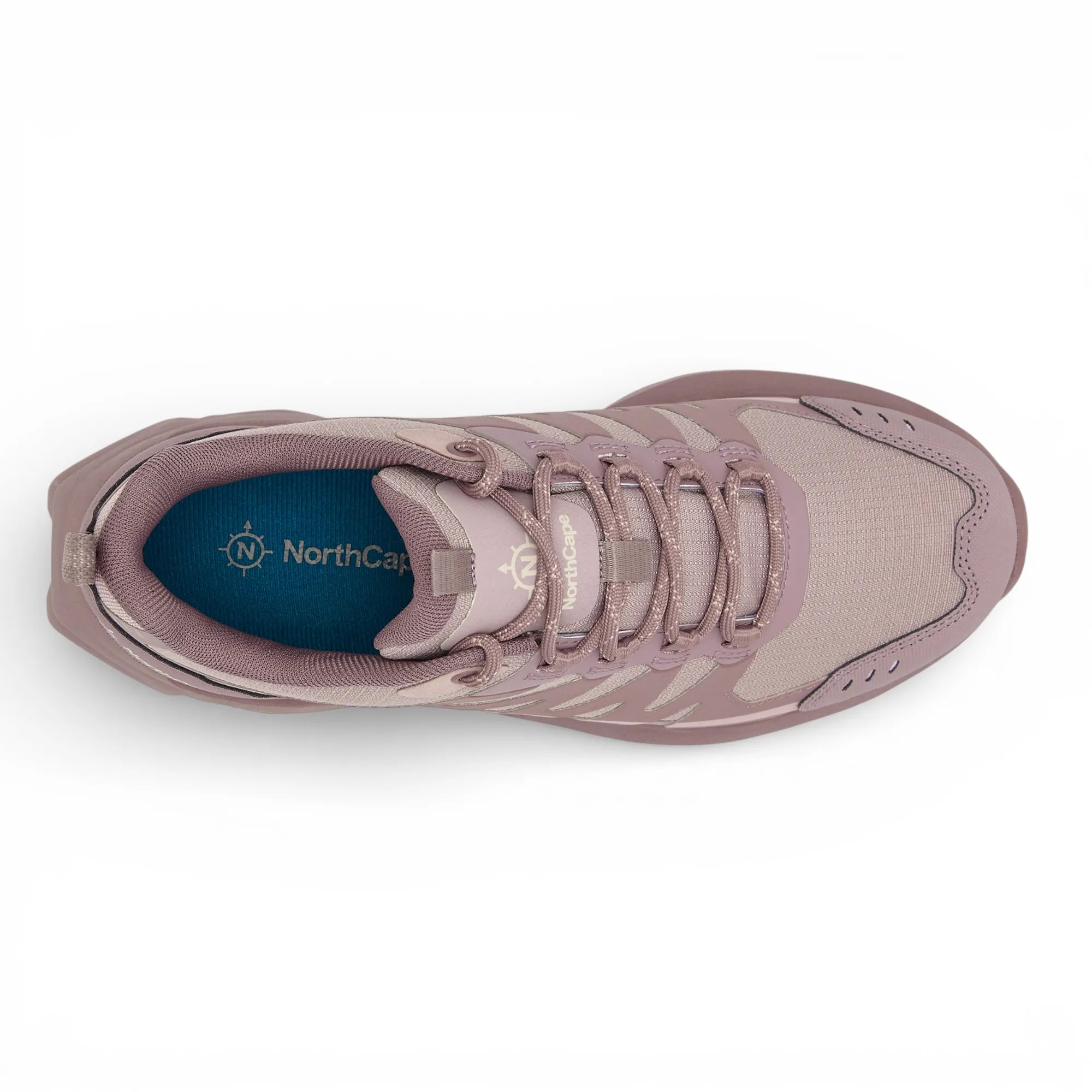 Pink hiking shoe with 'NorthCape' branding on a white background