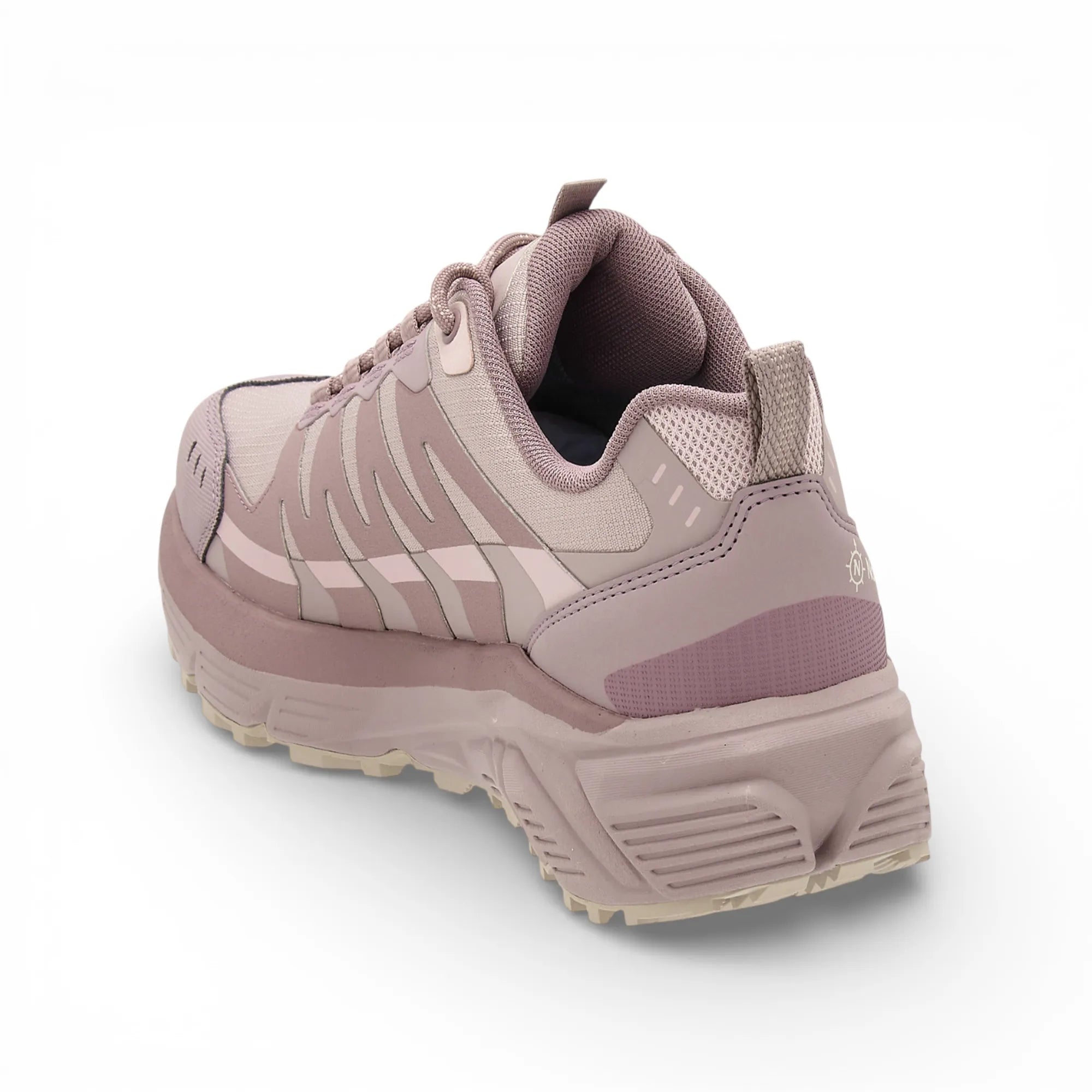 Pink hiking shoe with 'NorthCape' branding on a white background